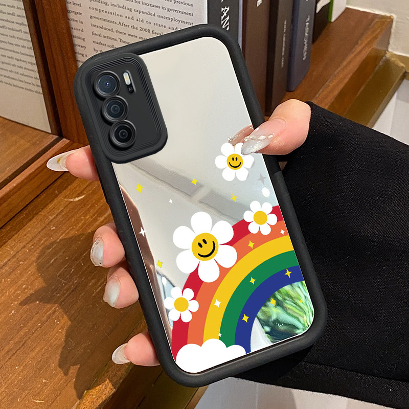 Casing Hp OPPO A16 OPPO A16s OPPO A54s Case Casing Pelangi Daisy Kasing HP Kesing Silikon Softcase c