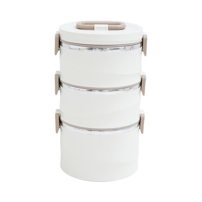 Baha - Informa Appetite 2.6 Ltr Subin Kotak Makan 3 Susun - Putih Lunch Box Food Grade Food Box