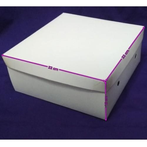 Baha - Dus Box 400Gsm Kotak Nasi Kue Makanan 22X22 Polos 22 X 22