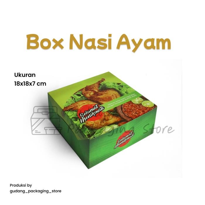 Baha - 100 Pcs / Ukuran 18X18 / Box Nasi Ayam / Dus Nasi Ayam Bakar