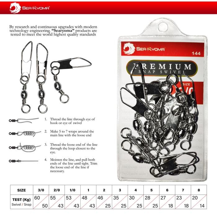 Searyoma Snap Swivel / Kili kili2 Peniti 144 Ukuran Besar Laut Danau