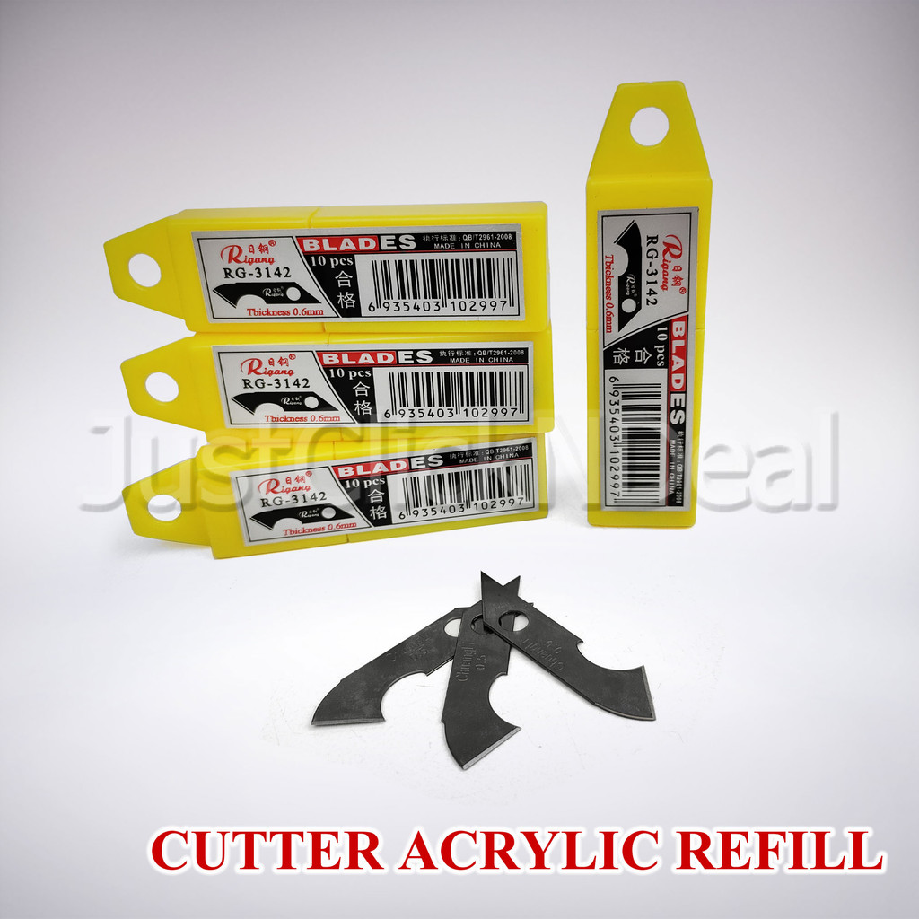 

[TERLARIS] 10pcs Isi Ulang Pisau Potong Akrilik Refill Acrylic Cutter Blade