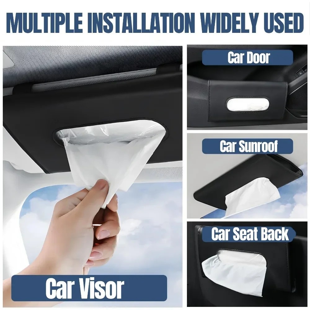 Car Tissue Box Universal Car Sun Visor Type Hanging Tissue Storage Box Car Tissue Storage Bag Car