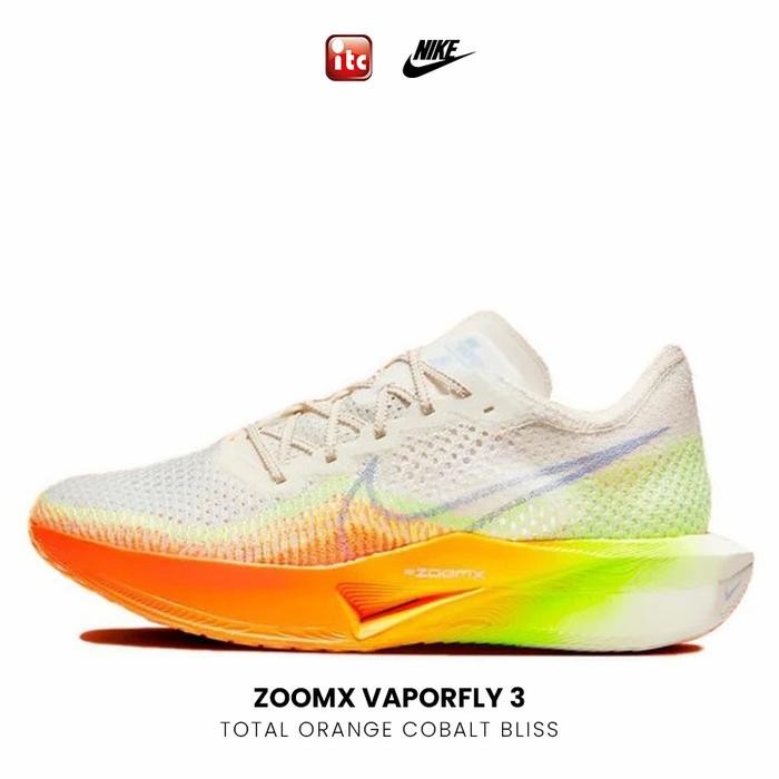 Nike ZoomX Vaporfly 3 Total Orange Cobalt Bliss 100% Authentic
