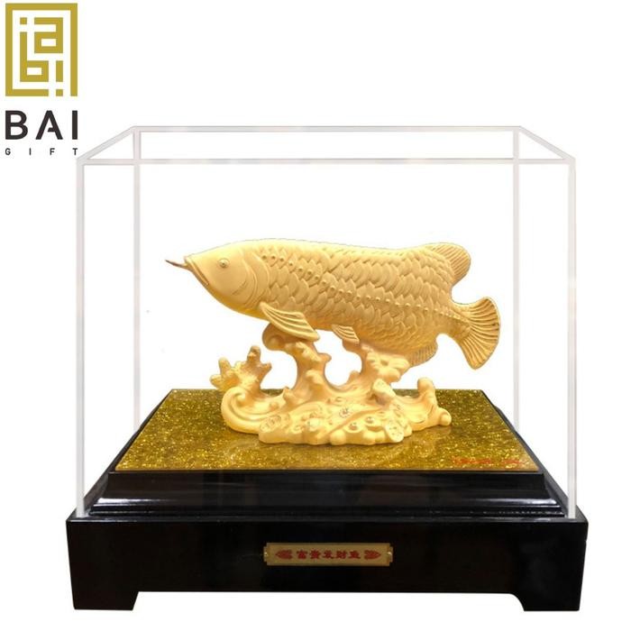 Patung Ikan Arwana Emas Pajangan Arwana Hoki Ikan Arwana Hiasan Dekorasi Rumah