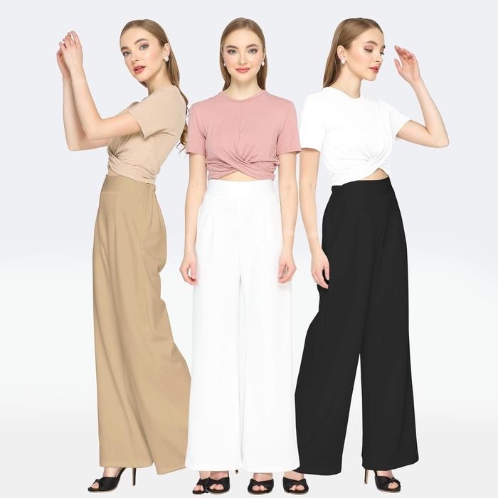 Celana Kulot Putih Scuba Wanita