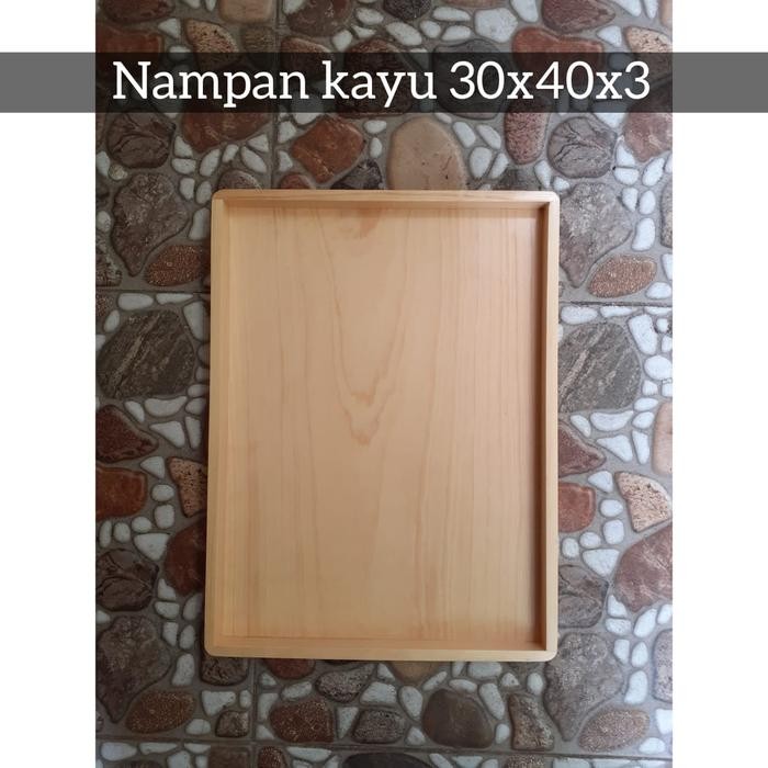 Baki Kayu/ Baki Roti/Nampan Kayu/ Nampan Penyajian Roti 30x40x3 cm