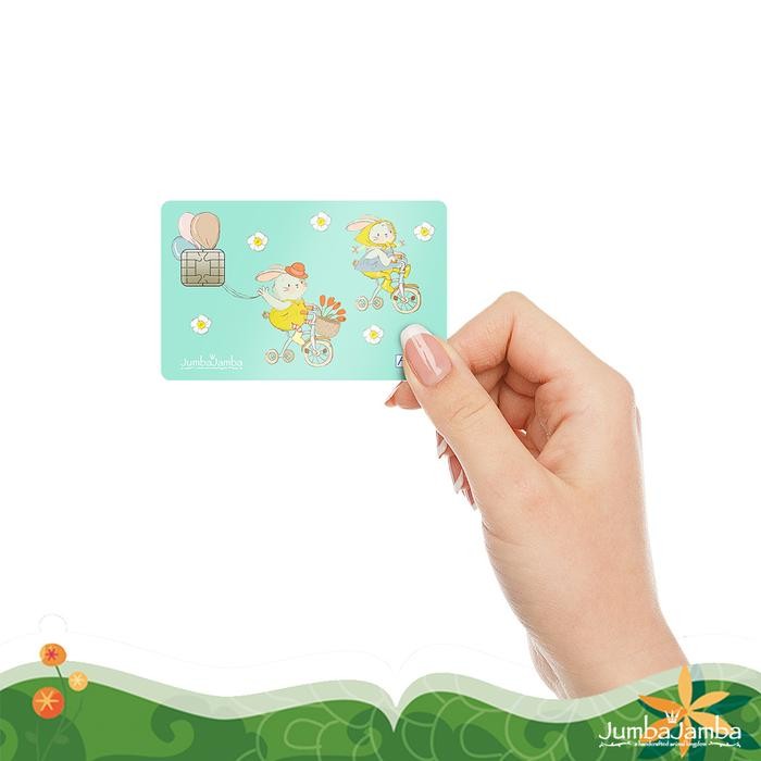 Kartu Flazz Gen 2 Uang Elektronik - Rabbits on Bicycle Edition E-Payment Card