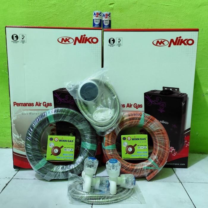 [Expert] WATER HEATER / PEMANAS AIR KAMAR MANDI GAS LENGKAP NIKO HITAM LED