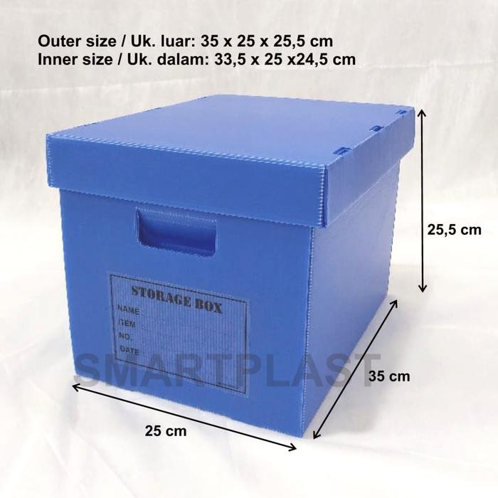 

Kardus Plastik Arsip / Box Dokumen Uk. luar 35 x 25 x 25,5 cm
