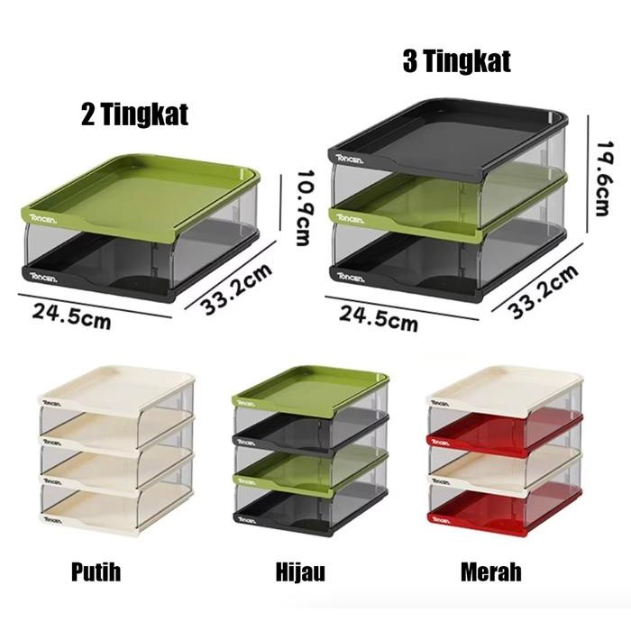 

TONCEN Rak Meja Dokumen Kertas File Belajar Kotak Susun Organizer Premium