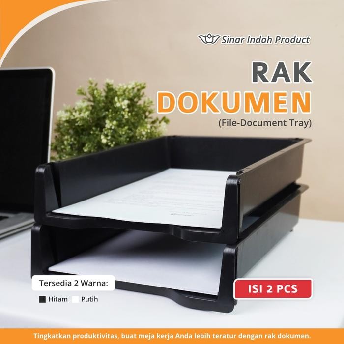 

Rak Dokumen dapat 2 pcs. File Document Tray. Rak Kertas A4 (FREE PAKING DUS)