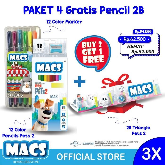 

MACS Paket 4 Gratis Pencil 2B (Buy 2 Get 1 Free)