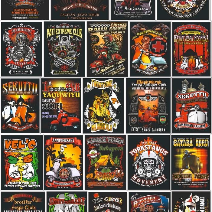 

Paket Sticker Acara Vespasticker motorsticker Event VespaSticker Helm