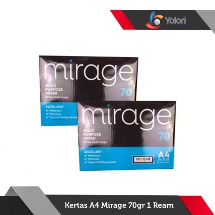 

MIRAGE Kertas HVS A4, 70Gram, 1 Ream isi 500 Lembar