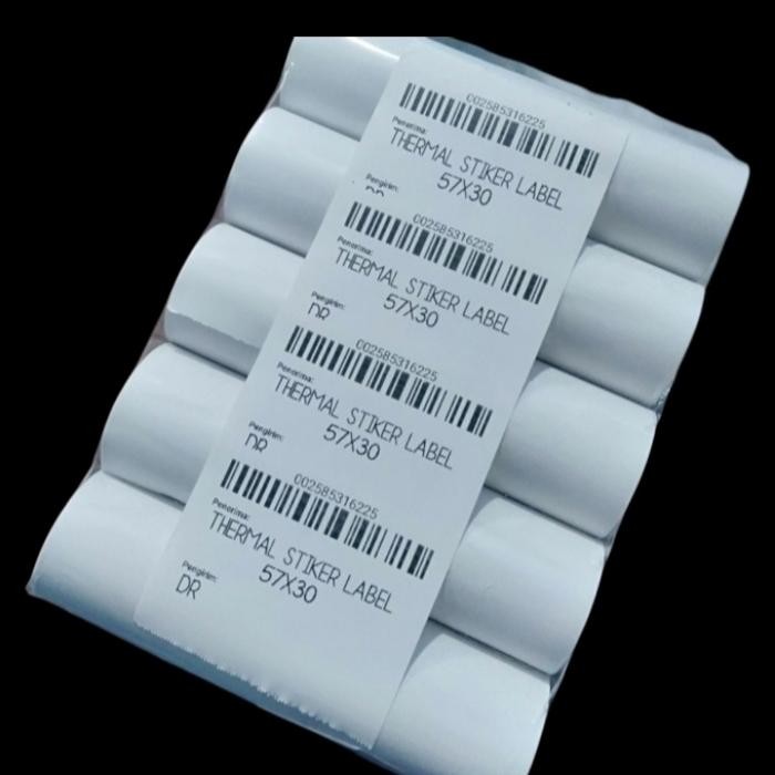 

Kertas stiker label 57/58x30 / Stiker label thermal 58mm paket 10 Roll