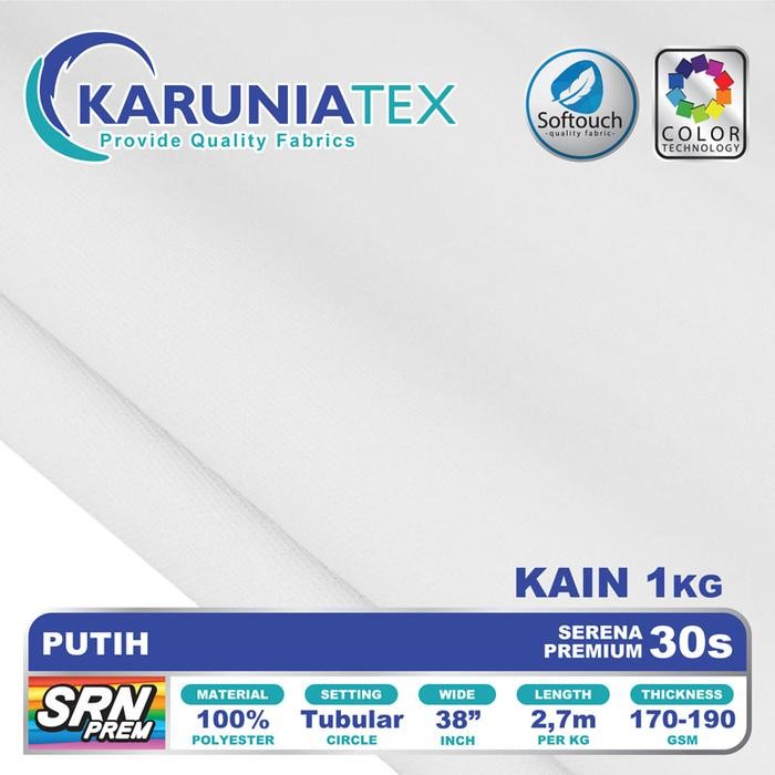 

Kain Serena 30s Kiloan Putih Kain Kaos Karunia Textile