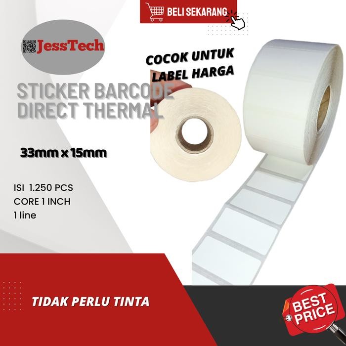 

THERMAL STICKER 33MM X 15MM ISI 1.250 1 LINE