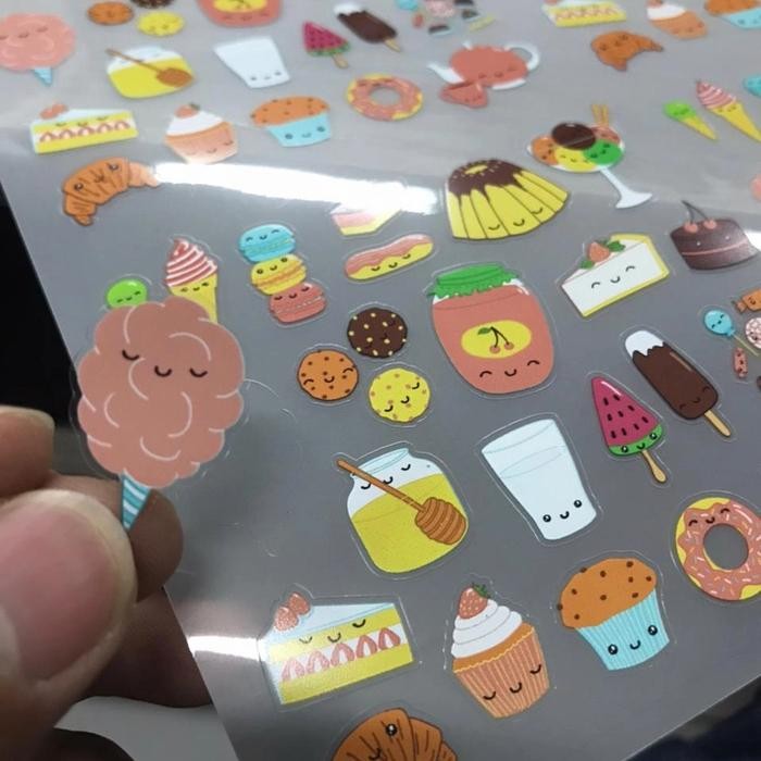 

Print Sticker Transparant dengan Tinta White Meteran / White + CMYK