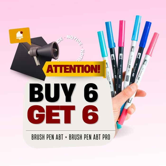 

[ Buy 6 GET 6 ] Tombow ABT Dual Brush Pen ( PINK SERIES )