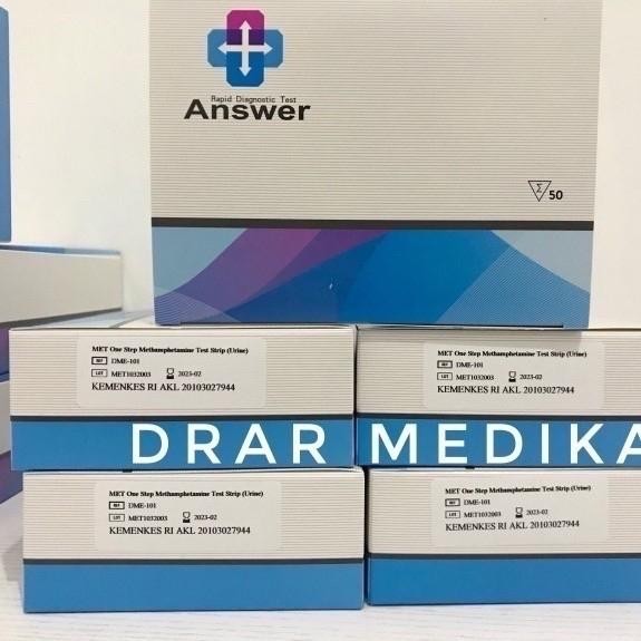 alat test strip narkoba- met / tes strip shabu-isi 50 tes answer