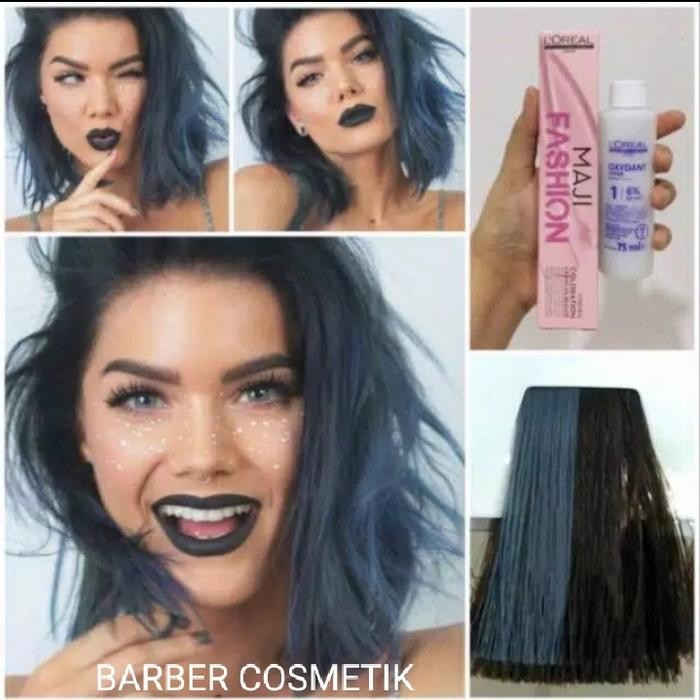 Terbaru Loreal Maji Fashion Majifashion 8.11 Blue Stone + Oxidant Cat Rambut Ready