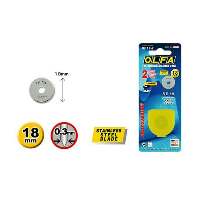 

REFILL PISAU OLFA RB18-2 BLADE UNTUK CIRCLE CUTTER OLFA CMP-3 KODE 721