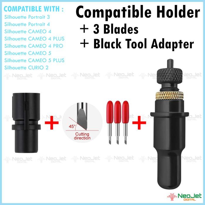 

PAKET COMPATIBLE HOLDER CAMEO BLADE PISAU REFILL TOOL ADAPTER HITAM KODE 112