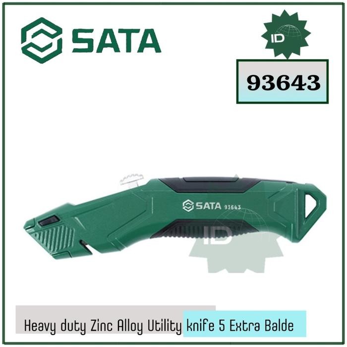

PISAU CUTTER UTILITAS PADUAN SENG, 5 BILAH EKSTRA - HEAVY DUTY ZINC ALLOY UTILITY KNIFE 93643 SATA