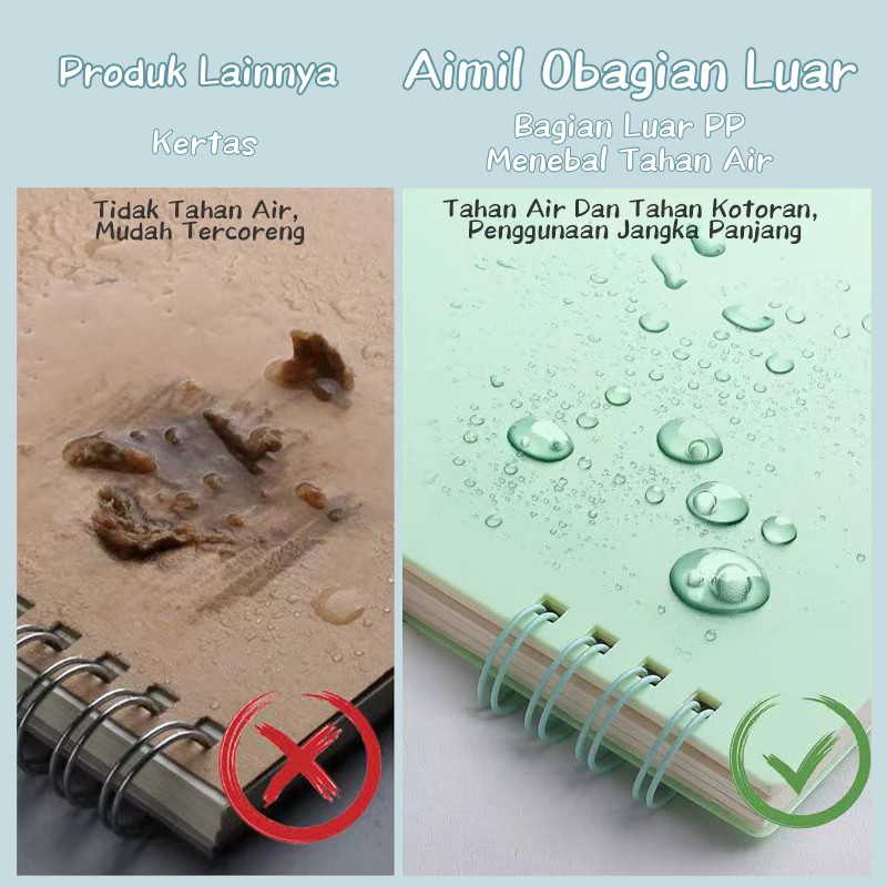 

Aimilo Notebook Set Notebook A5&Pulpen Gel Buku Diary Aesthetic 4 Warna Sekolah Stationary