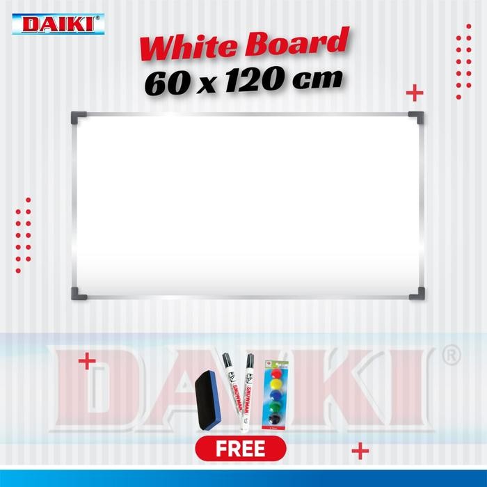 

Papan Tulis / Whiteboard Daiki Magnetic Gantung Uk 60X120Cm