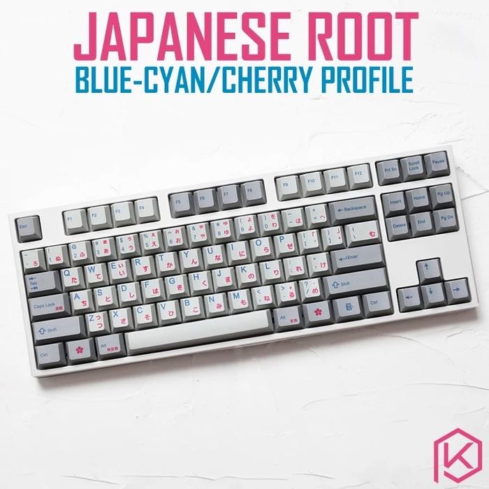 Diskon Keycaps Pbt Japanese Root Cherry Profile Cyan Magenta Edition