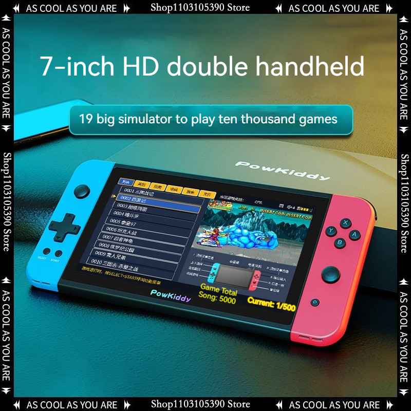 Powkiddy X70 Big Screen 7-inch Video Game Console Hd Handheld Gba
