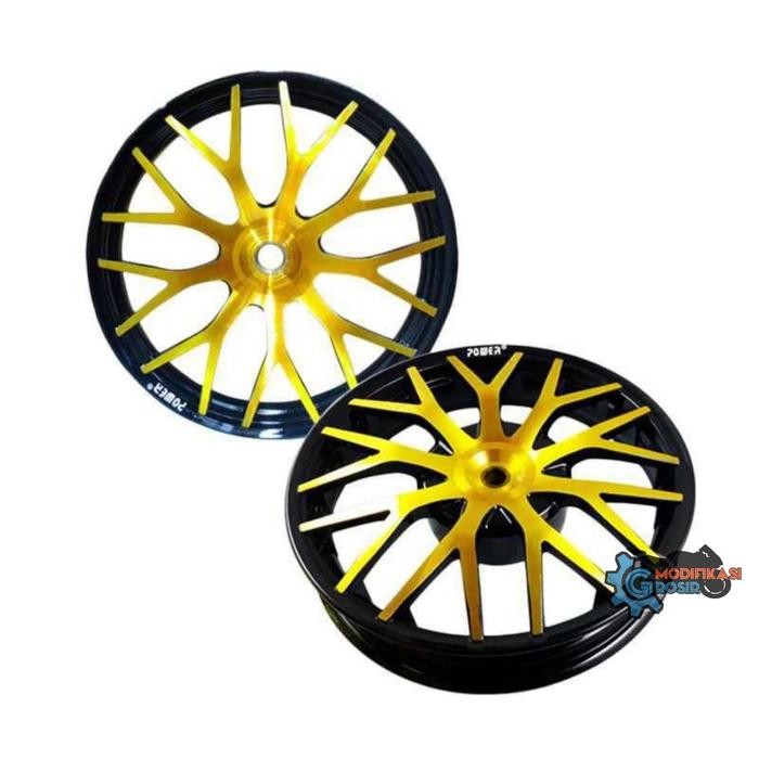 VELG RACING TAPAK LEBAR POWER MIO M3 MIO 125 EVOLUTION BLACK/GOLD