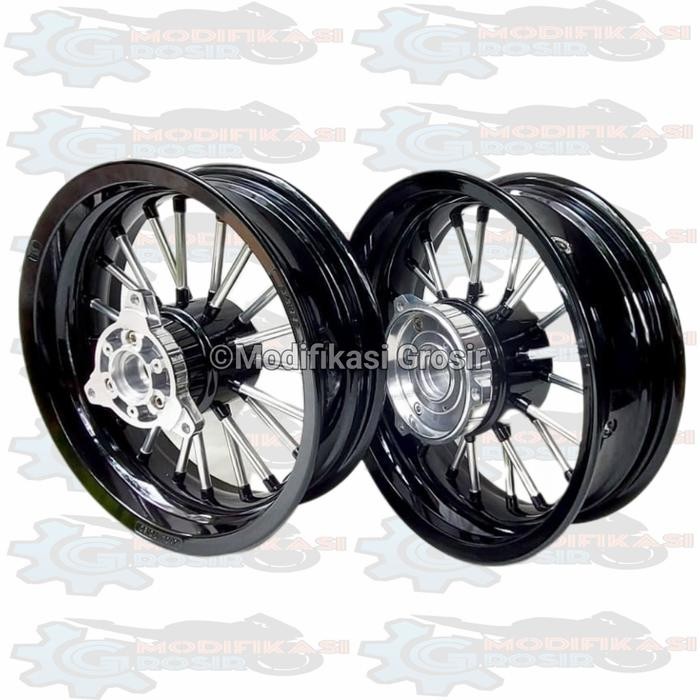 VELG RACING TAPAK LEBAR POWER ANDONG NMAX OLD NMAX 155 BLACK/CHROME