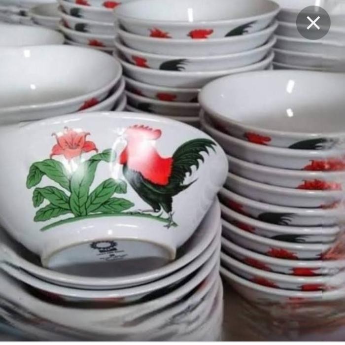 Mangkok Keramik Ayam Jago Lucky Harga 1 Lusin Mangkok Keramik