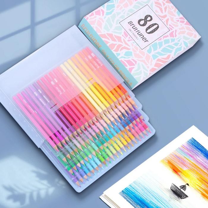 

Brutfuner 80 Color Light Color Oily Colored Pencil Sketch Drawing