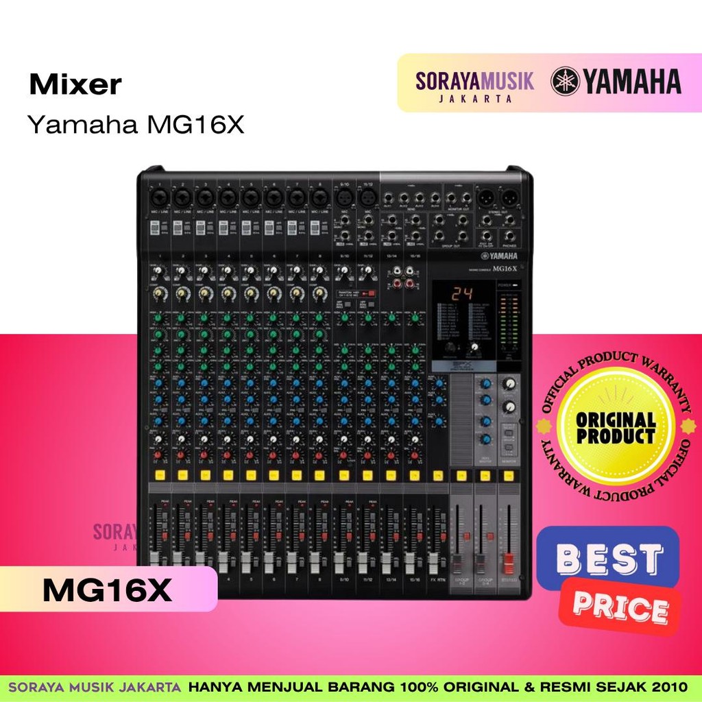 Yamaha MG16X Analog Audio Mixer – 16 Channel | Mixer | Original Product | Garansi Resmi