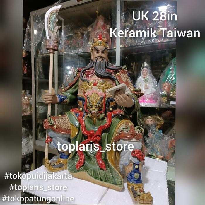 Patung Kwan Kong Keramik Taiwan 28in TP *