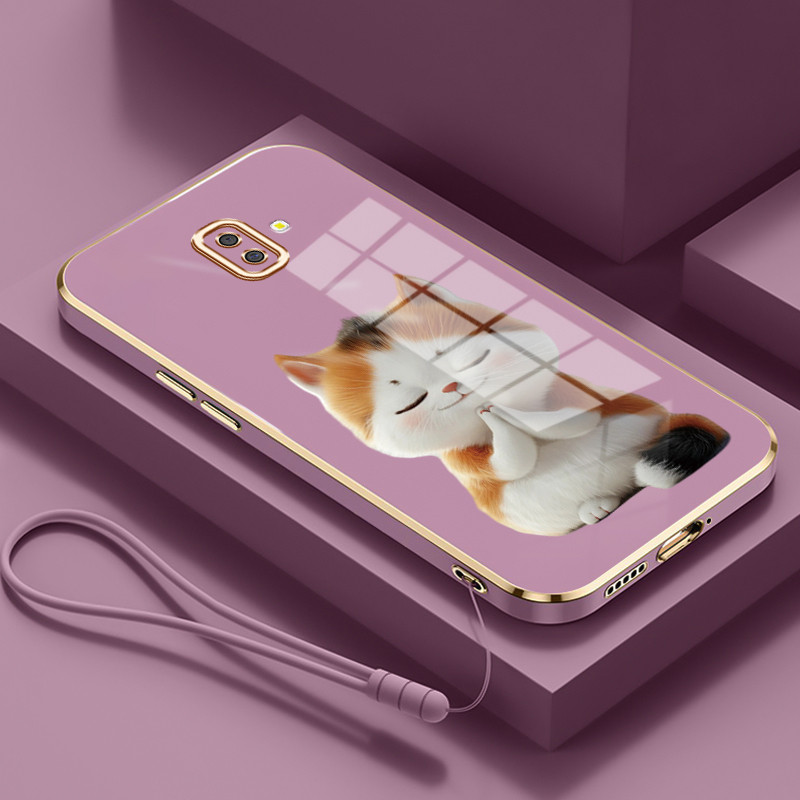 Casing Untuk Samsung Galaxy J6 Plus 2018 J6 Prime 2018 J4 4G J2 4G Case Casing pola kucing imut Kasi