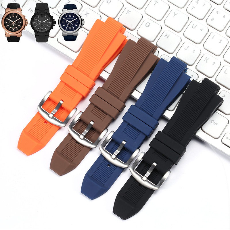Silicone Suitable for Michael Kors Watchband MK9019 MK8295 MK8492 MK9020 Bracelet Soft Rubber Waterp