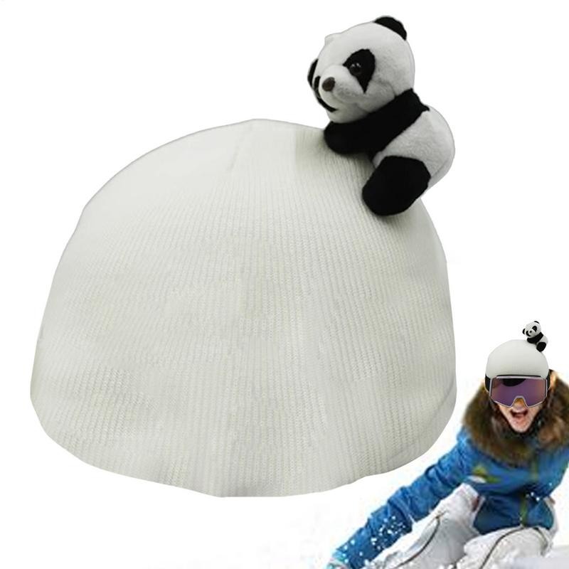 Ski Helmet Cover Cute Skiing Helmet Covers with panda Decoration Outdoor Snowboard Sports Flannel fa