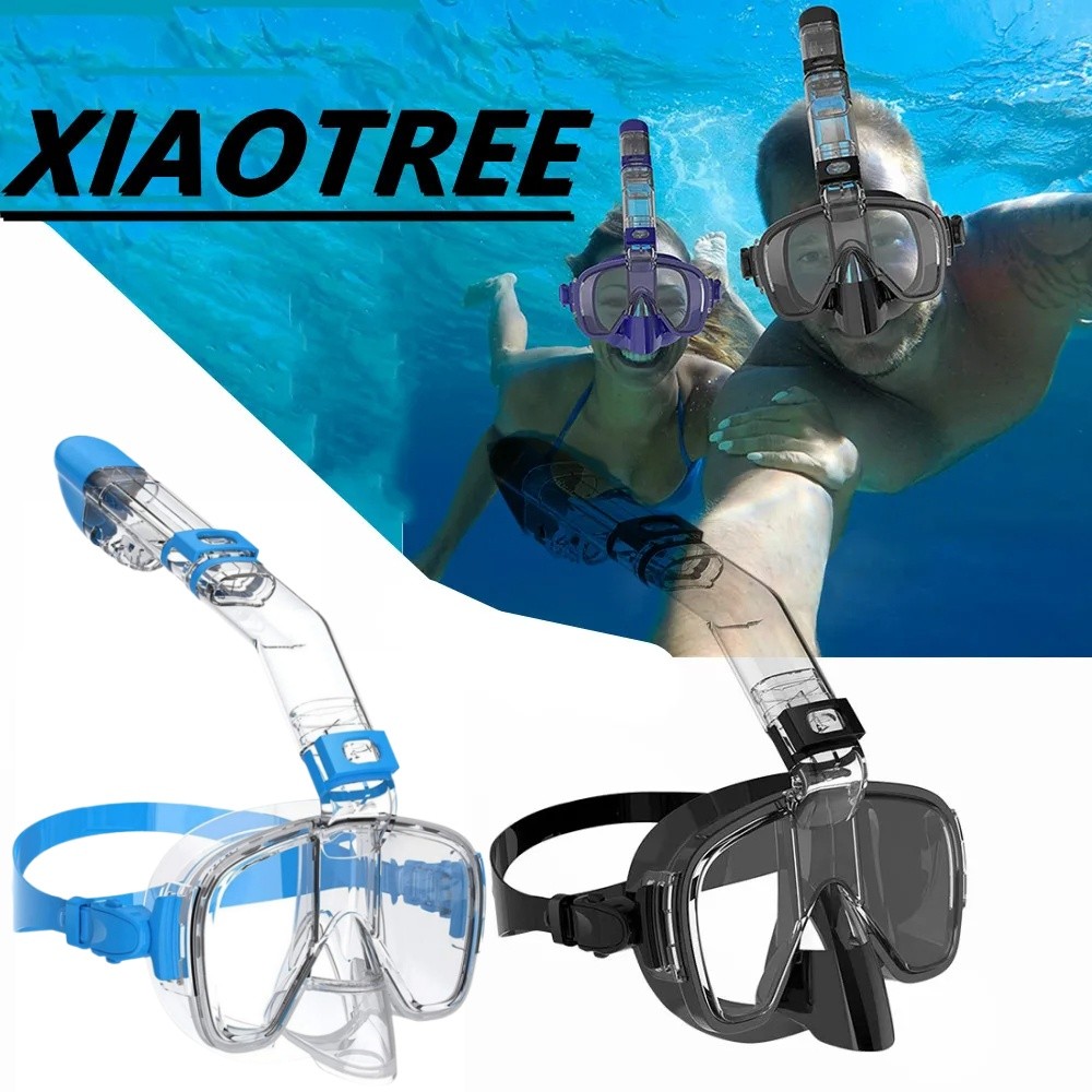 Snorkel and Diving Mask Foldable Anti-Fog Diving Mask Set with Full Dry Top System Adults Diving Gog