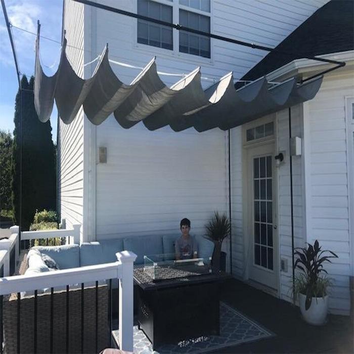 StokTerbatas Sukses Outdoor Awning Kanopi Taman Gelombang Sun Shade Bahan D300