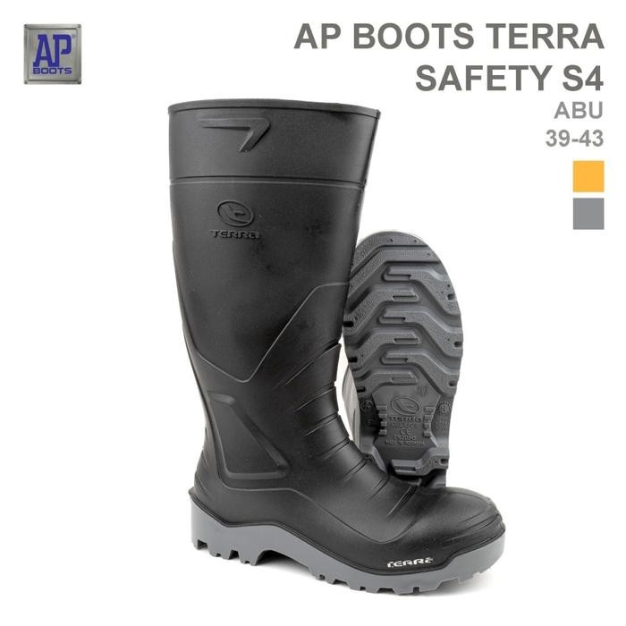 AP BOOT SAFETY S4 HITAM SEPATU KARET UJUNG BESI SALE