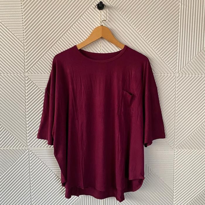 15ED Micelyn Atasan Ld 140 / Kaos Oval Jumbo Big Size / Atasan Polos Saku Super Jumbo /