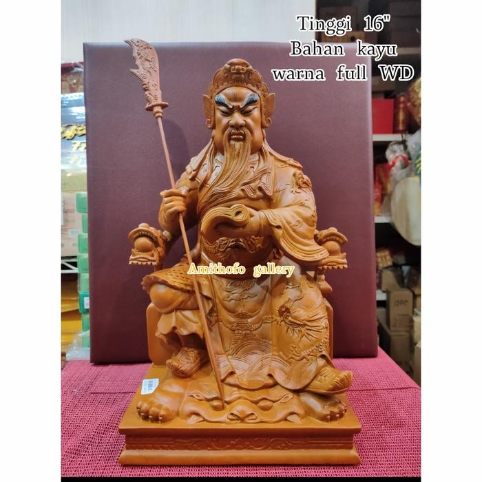 patung kwankong 16" duduk+Buku kayu WD