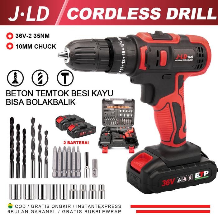 Jld 36V Mesin Bor Baterai 36-2 Bor Impact Listrik Bor Cordless Bor Cas