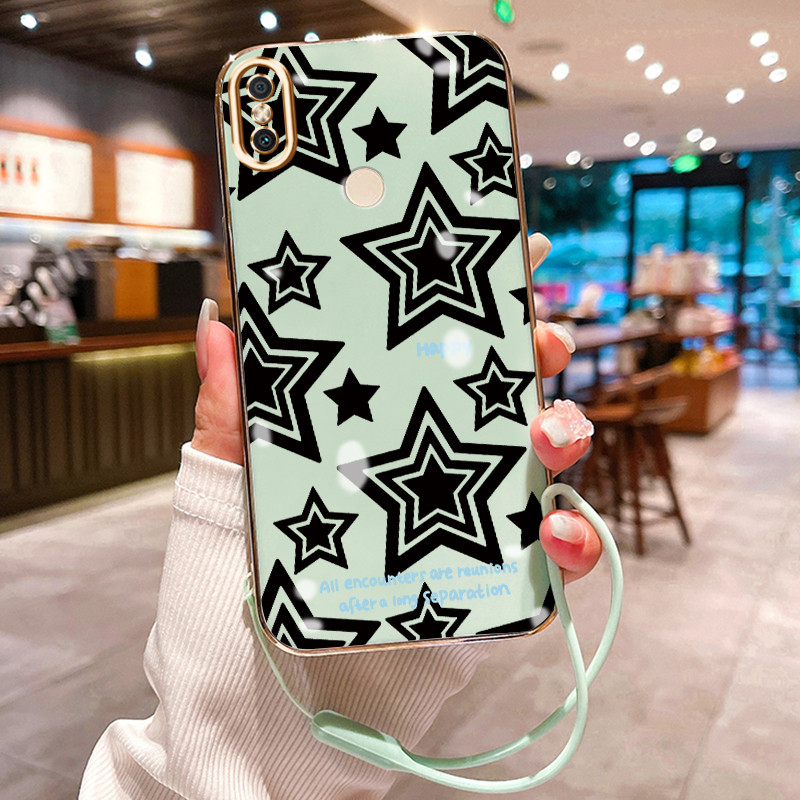 Casing Hp Untuk Xiaomi Redmi S2 Y2 Case Kartun bintang Kasing Kesing tali berlapis pelindung Cesing 