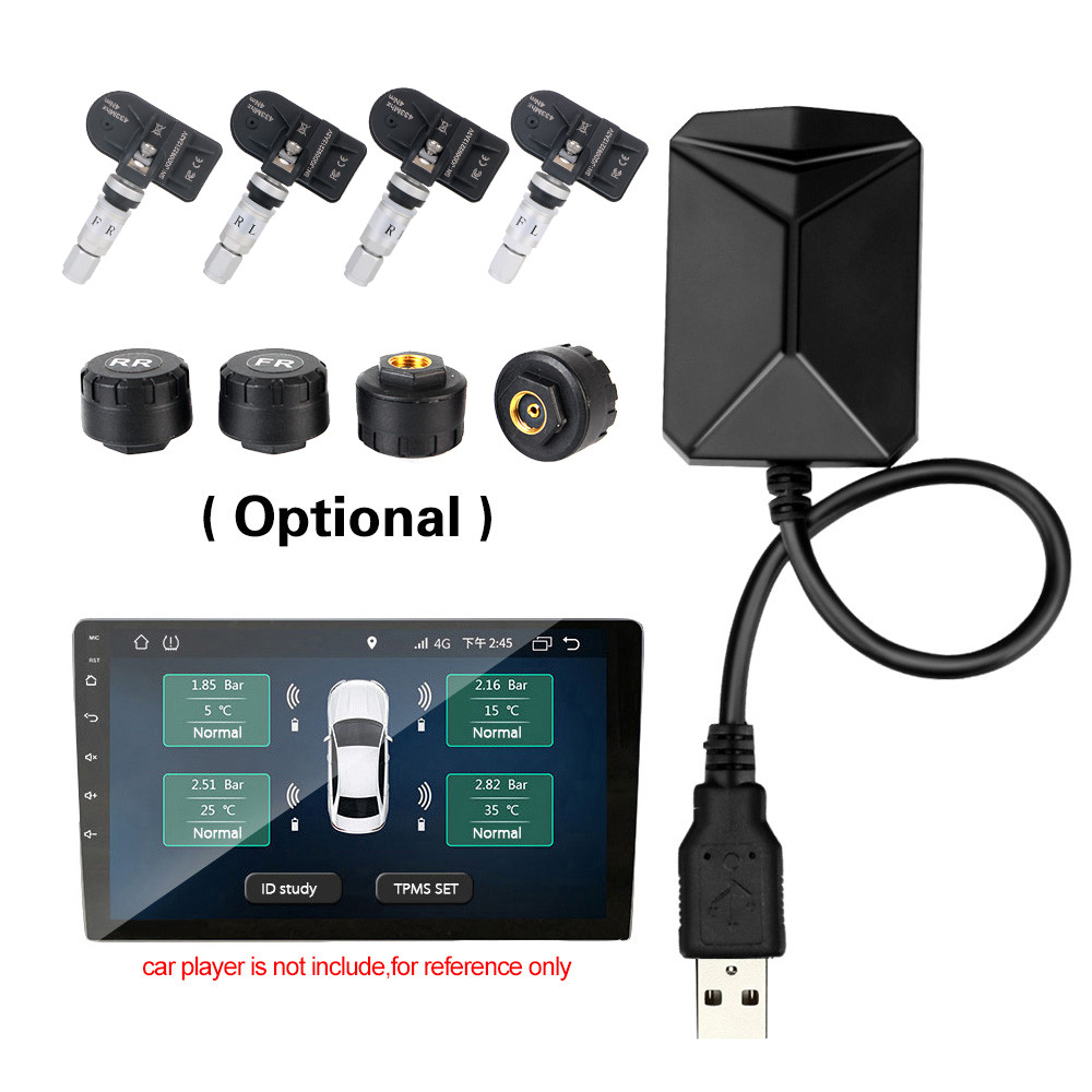 Tire Pressure Monitoring System USB Android Car TPMS With 4 Sensors Wireless Transmission TPMS Andro